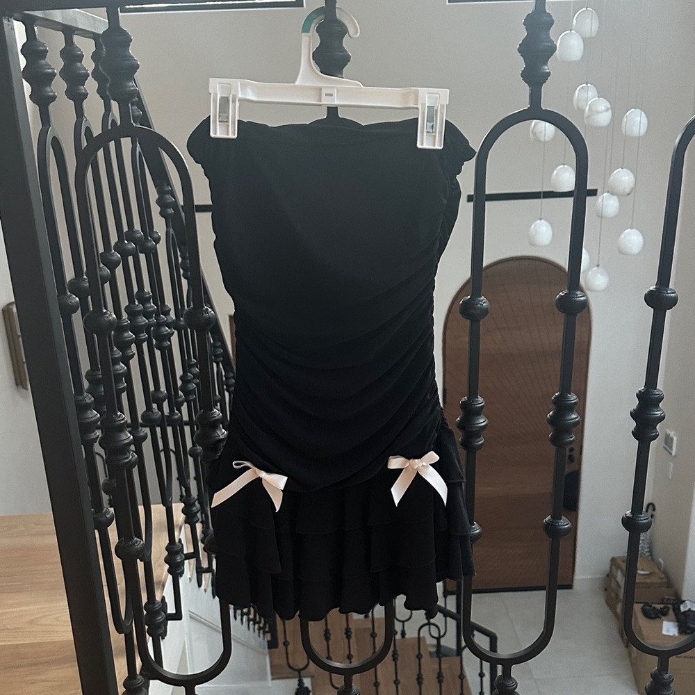 Coquette Black Ruffled Dress